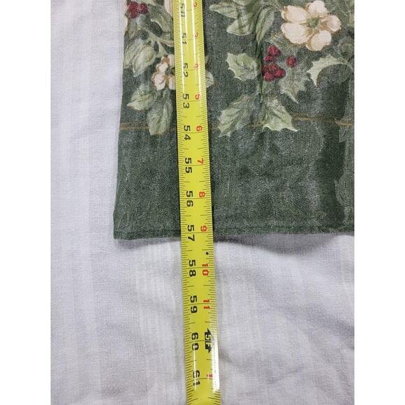 VTG KEMP & BEATLEY 40X57 Tablecloth Christmas damask Rectangle Floral COTTON - Picture 5 of 5